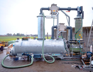 Built-up pilot plant for the removal of ammonium nitrogen from liquid manure at the test site Forst