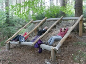 Lying net frame - to perceive the forest atmosphere in a sitting or lying position