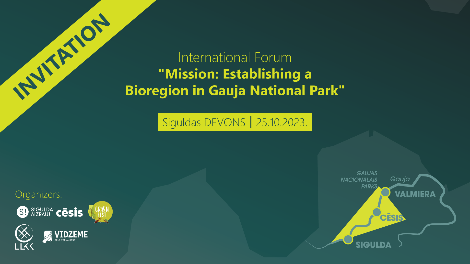 Įjungta 25.10.2023 Siguldoje vyko tarptautinis forumas apie pirmąjį Latvijos bioregioną Gaujos nacionaliniame parke.